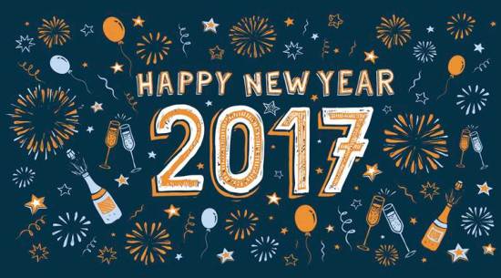 New Year's doodle card